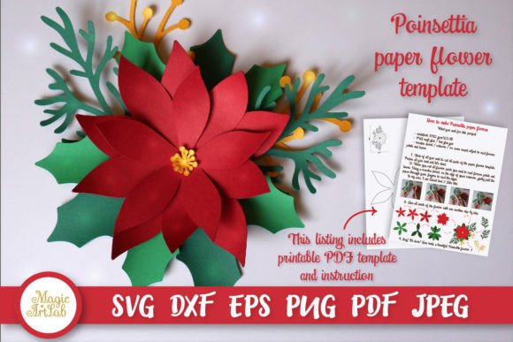 3D Christmas Poinsettia: Festive Design for Creative Projects