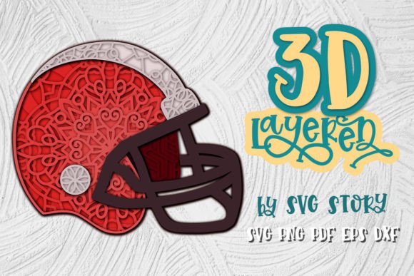 3D Helmet Football Layered SVG Design: A Modern Approach to Creative Cutting