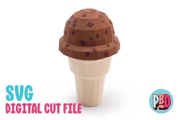 3D Papercraft Ice Cream Cone for Creative Projects