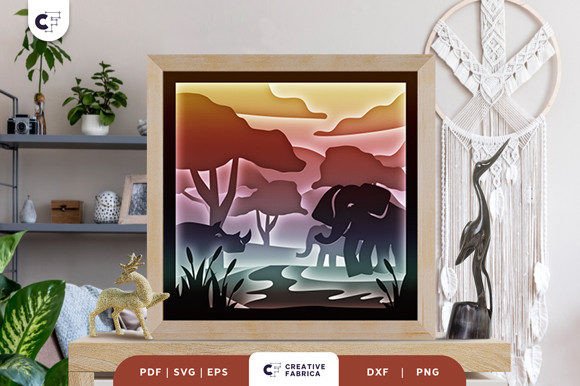 African Safari Animal 3D Shadow Box – A Creative Craft for Every Skill Level