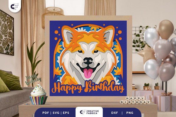 Birthday Akita 3D Light Box: A Unique and Adorable Pet Birthday Decoration
