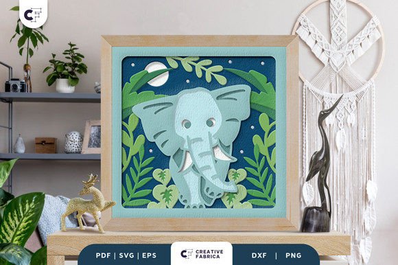 Elephant 3D Shadow Box Paper Cut SVG – A Strategic Tool for Creative Projects and Branding