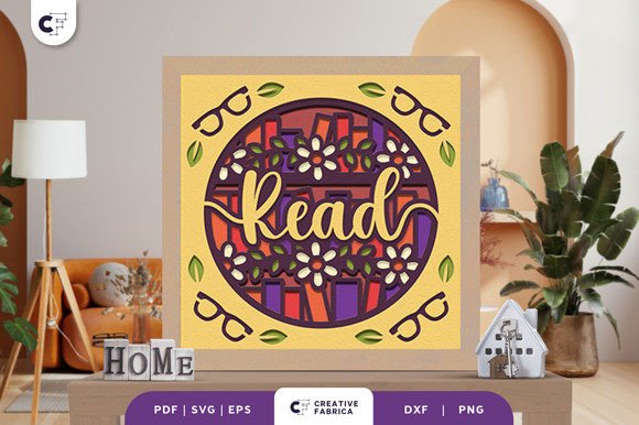 Floral Book Shelf 3D Shadow Box SVG – A Stunning Fusion of Art and Function