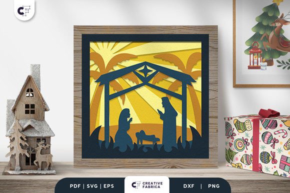Nativity Scene 3D Light Box Paper Cut: A Radiant Addition to Your Holiday Decor