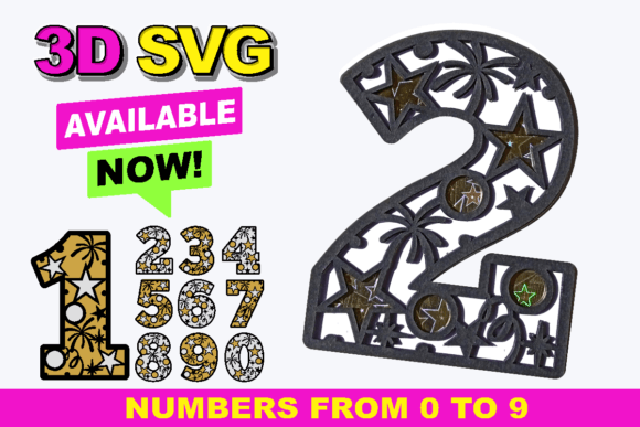 New Year Numbers 3D SVG Collection for Creative Projects