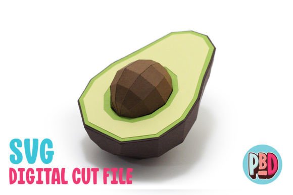 Sliced Avocado 3D Papercraft for Creative Projects