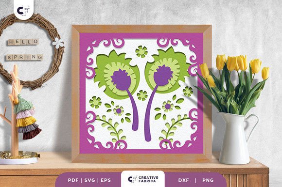 Spring Folk Floral 3D Shadow Box SVG – A Vibrant Addition to Creative Projects
