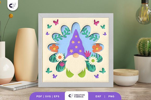 Spring Gnome 3D Shadow Box Paper Cut: A Beautiful and Versatile Crafting Project
