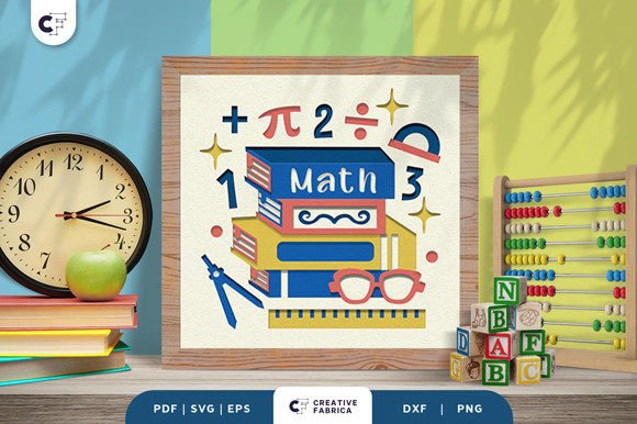 Stack of Math Books 3D Shadow Box SVG: A Unique Fusion of Art and Education