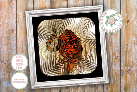 Tiger 3d Shadow Box Template